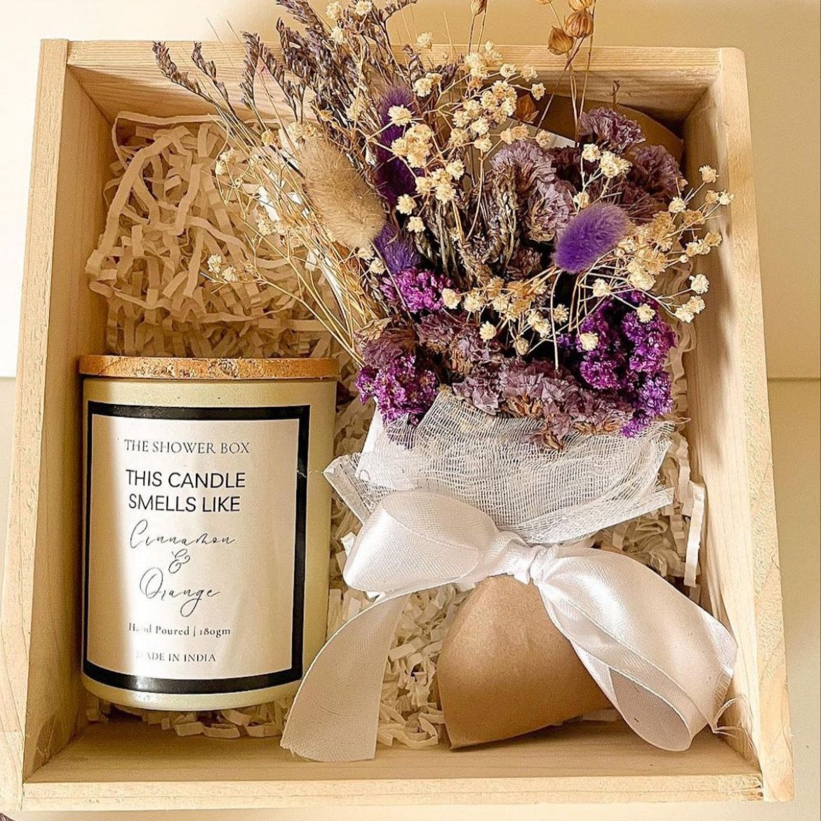 Dry Flower Candle Hamper The Shower Box
