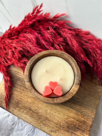 Valentine’s Day Wooden bowl candle