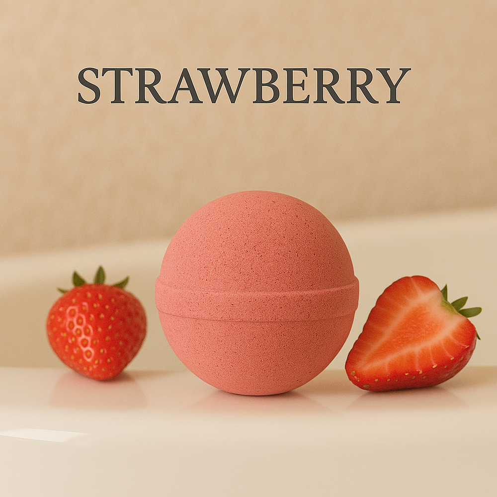 Strawberry bath bomb