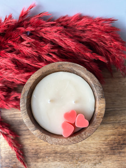 Valentine’s Day Wooden bowl candle