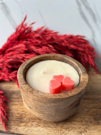 Valentine’s Day Wooden bowl candle