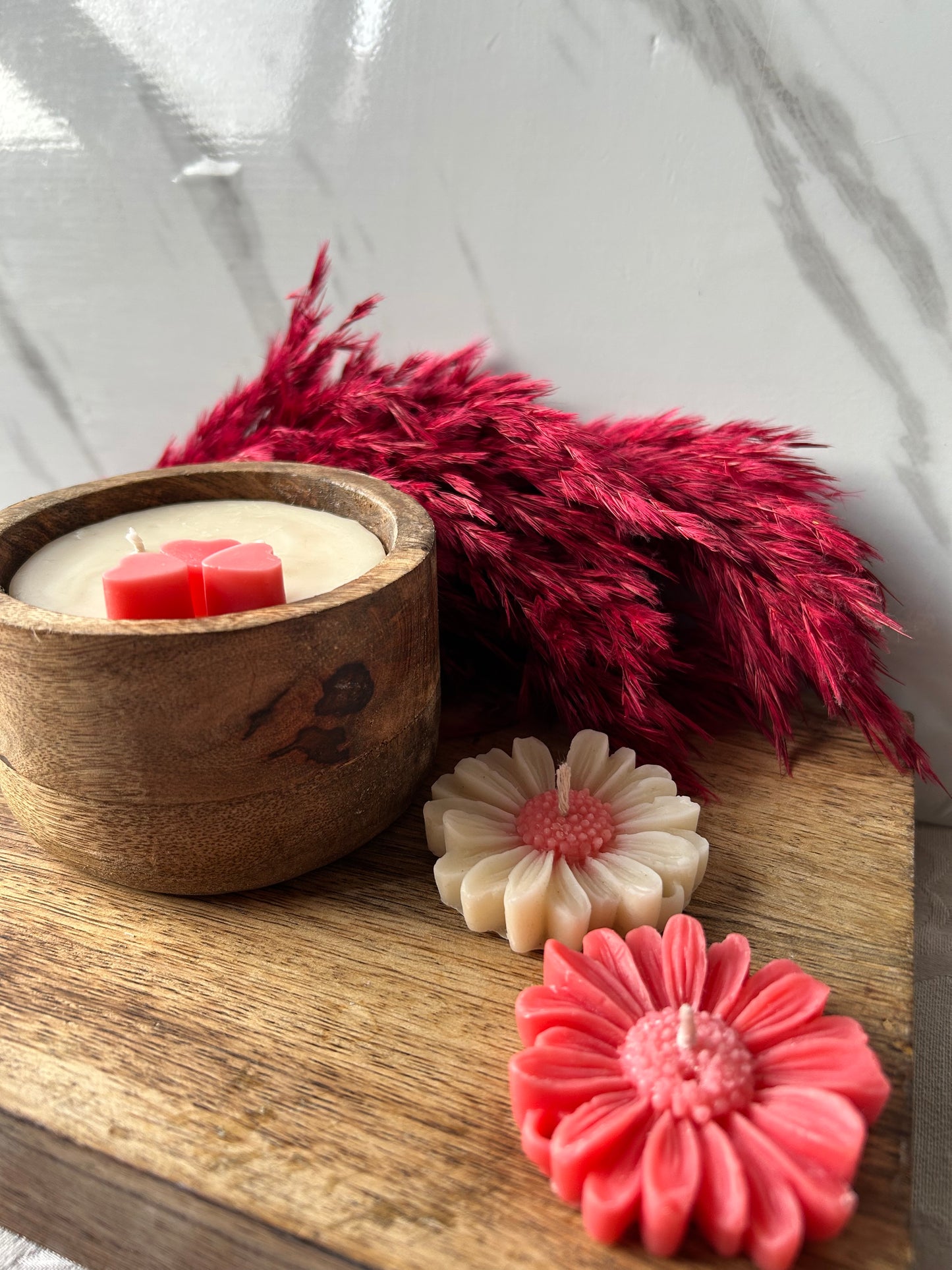 Valentine’s Day Wooden bowl candle